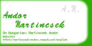 andor martincsek business card